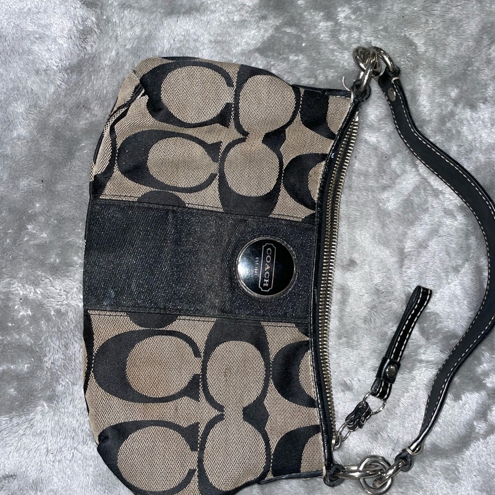 Coach Black and Tan Shoulder Bag